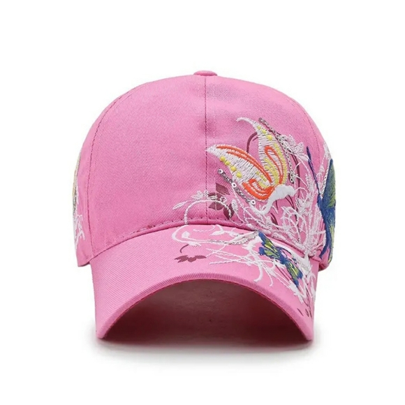 Y2K Butterfly Embroidered Flower Baseball Cap - Picture 3 of 5